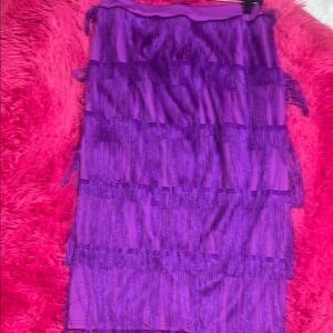 Elegant Purple Fringe Skirt